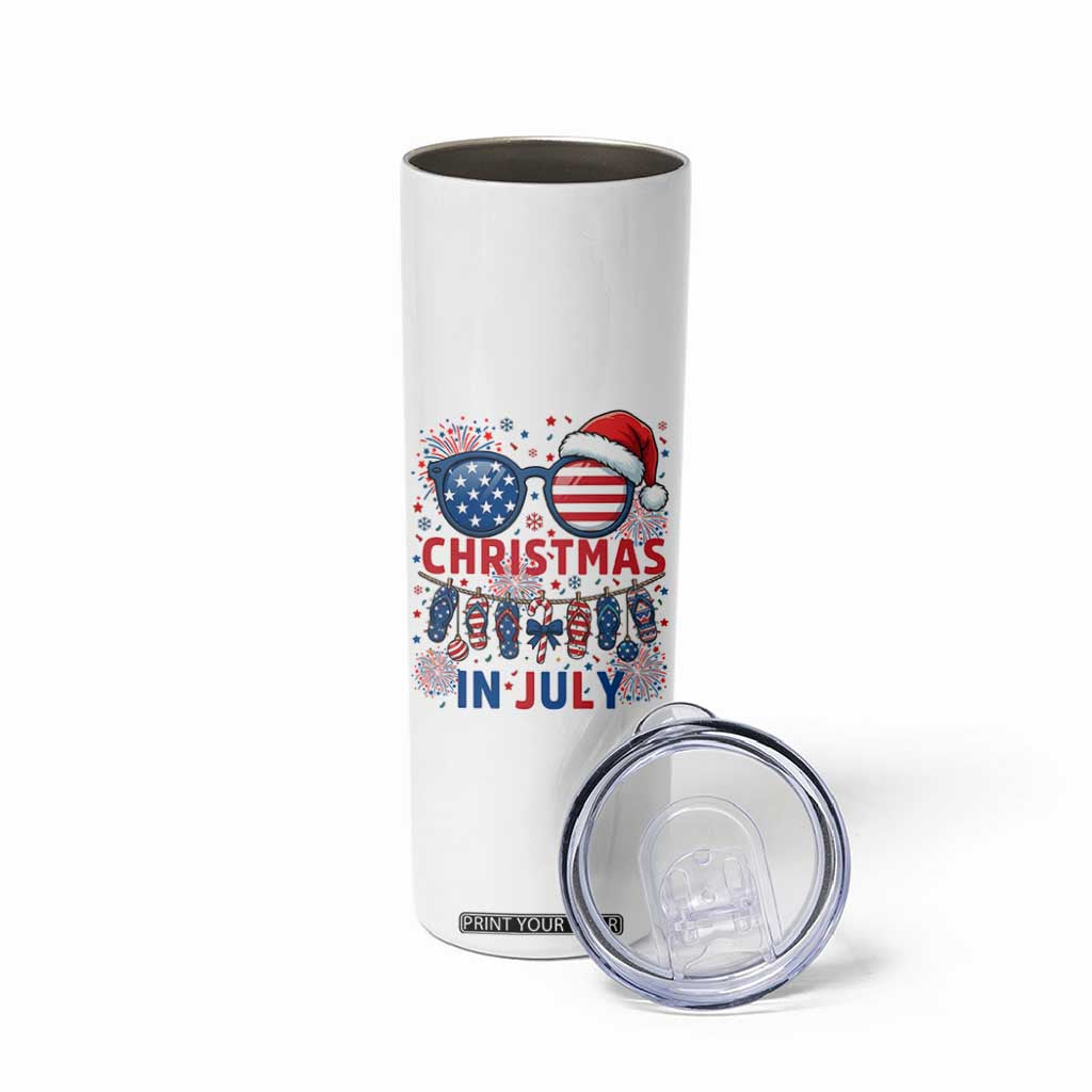 Patriotic USA Sunglasses Christmas In July Graphic Skinny Tumbler TS12 Print Your Wear