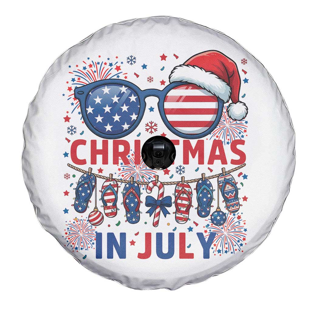 Patriotic USA Sunglasses Christmas In July Graphic Spare Tire Cover TS12 Print Your Wear