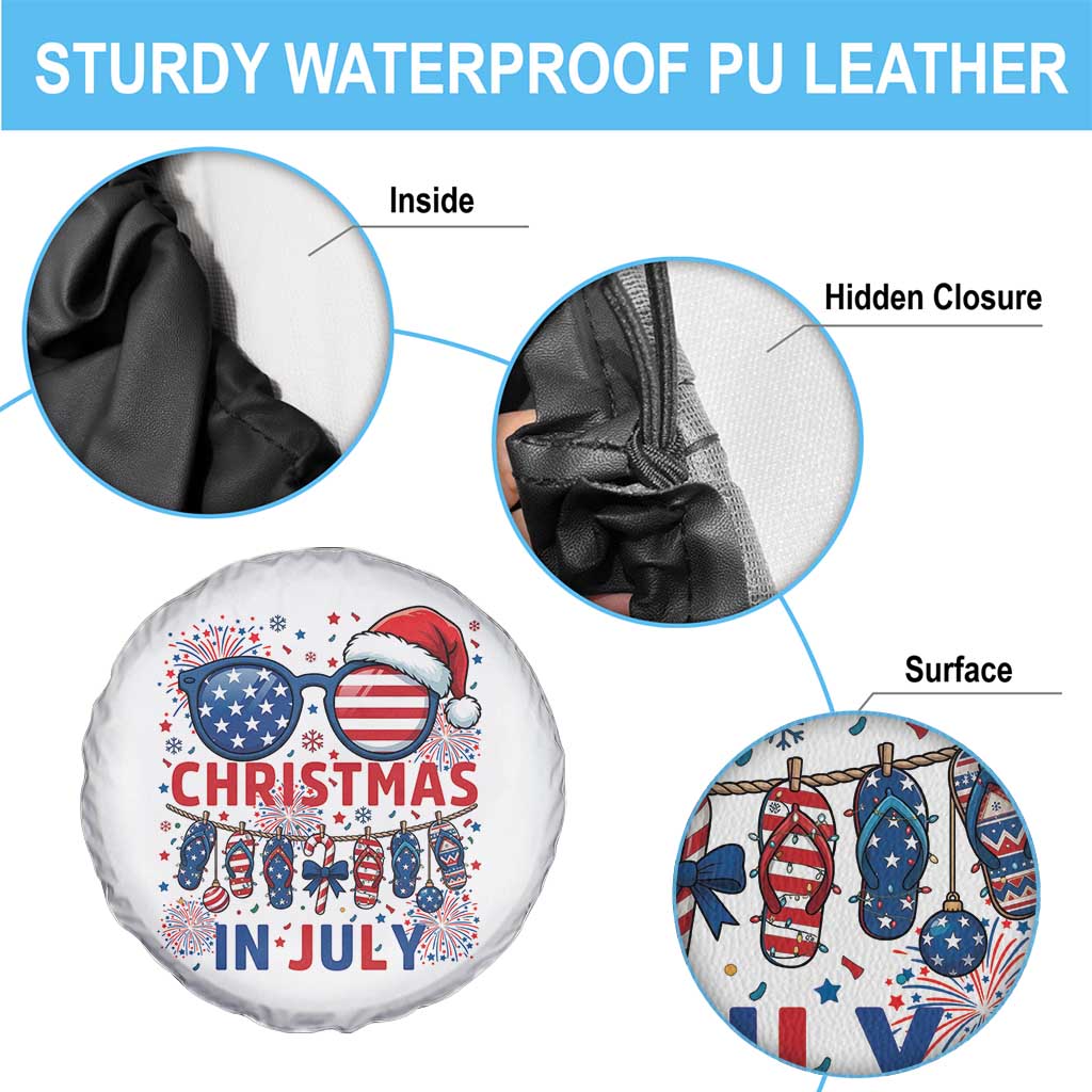 Patriotic USA Sunglasses Christmas In July Graphic Spare Tire Cover TS12 Print Your Wear
