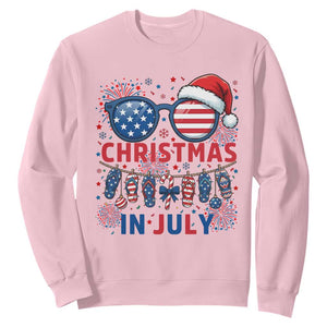 Patriotic USA Sunglasses Christmas In July Graphic Sweatshirt TS12 Light Pink Print Your Wear