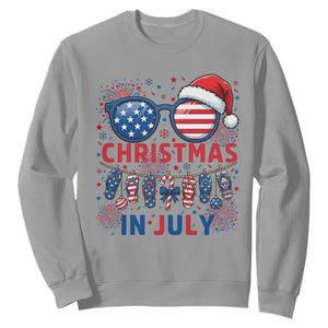 Patriotic USA Sunglasses Christmas In July Graphic Sweatshirt TS12 Sport Gray Print Your Wear