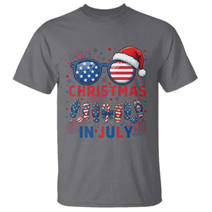 Patriotic USA Sunglasses Christmas In July Graphic T Shirt TS12 Charcoal Print Your Wear