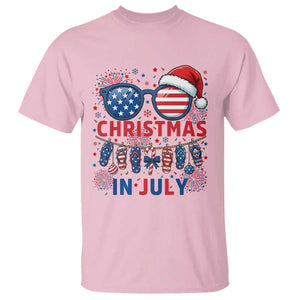 Patriotic USA Sunglasses Christmas In July Graphic T Shirt TS12 Light Pink Print Your Wear