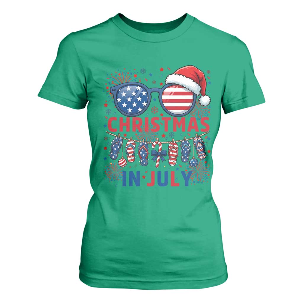 Patriotic USA Sunglasses Christmas In July Graphic T Shirt For Women TS12 Irish Green Print Your Wear