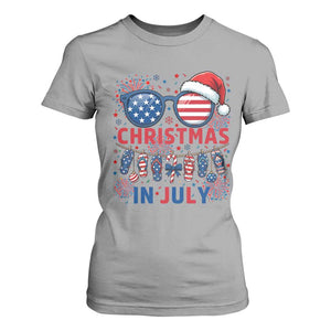 Patriotic USA Sunglasses Christmas In July Graphic T Shirt For Women TS12 Sport Gray Print Your Wear