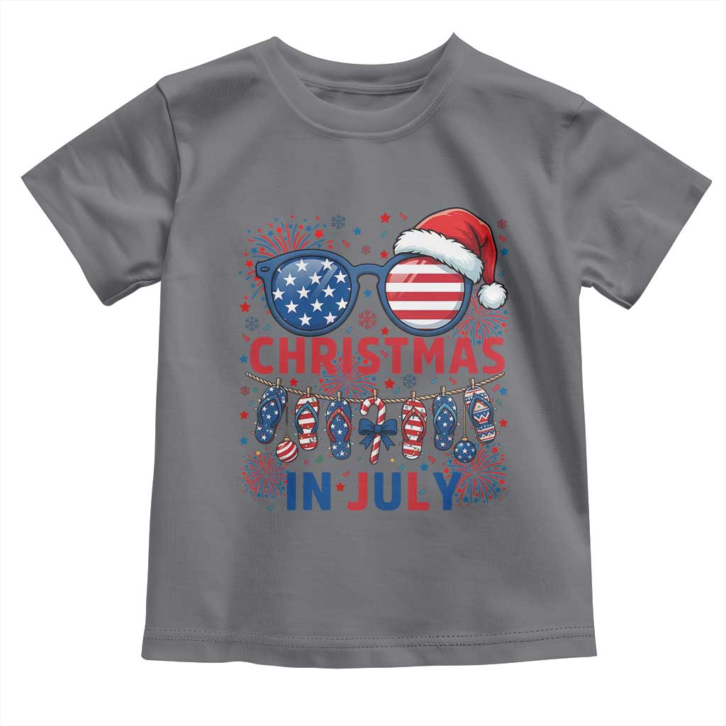 Patriotic USA Sunglasses Christmas In July Graphic Toddler T Shirt