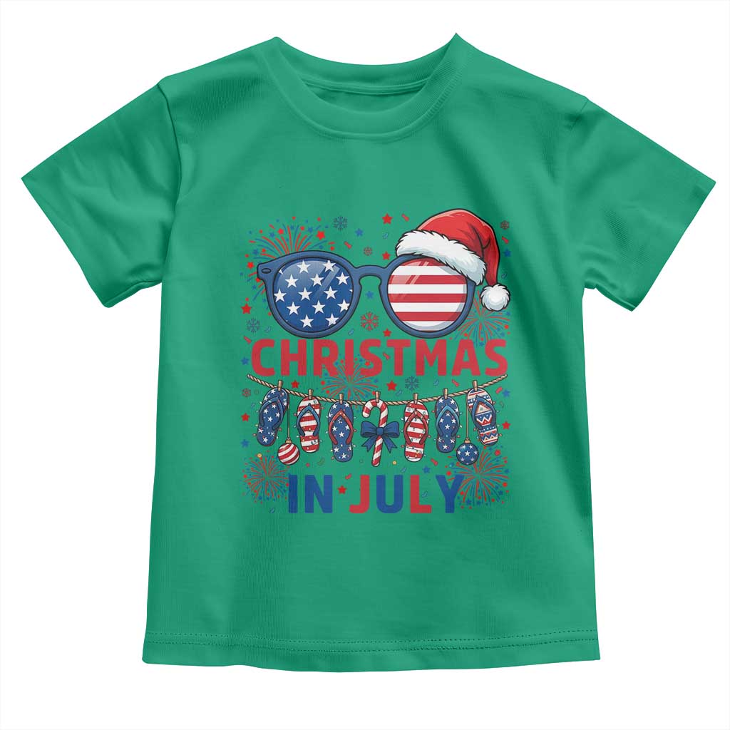 Patriotic USA Sunglasses Christmas In July Graphic Toddler T Shirt