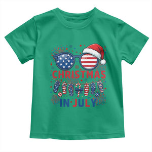 Patriotic USA Sunglasses Christmas In July Graphic Toddler T Shirt