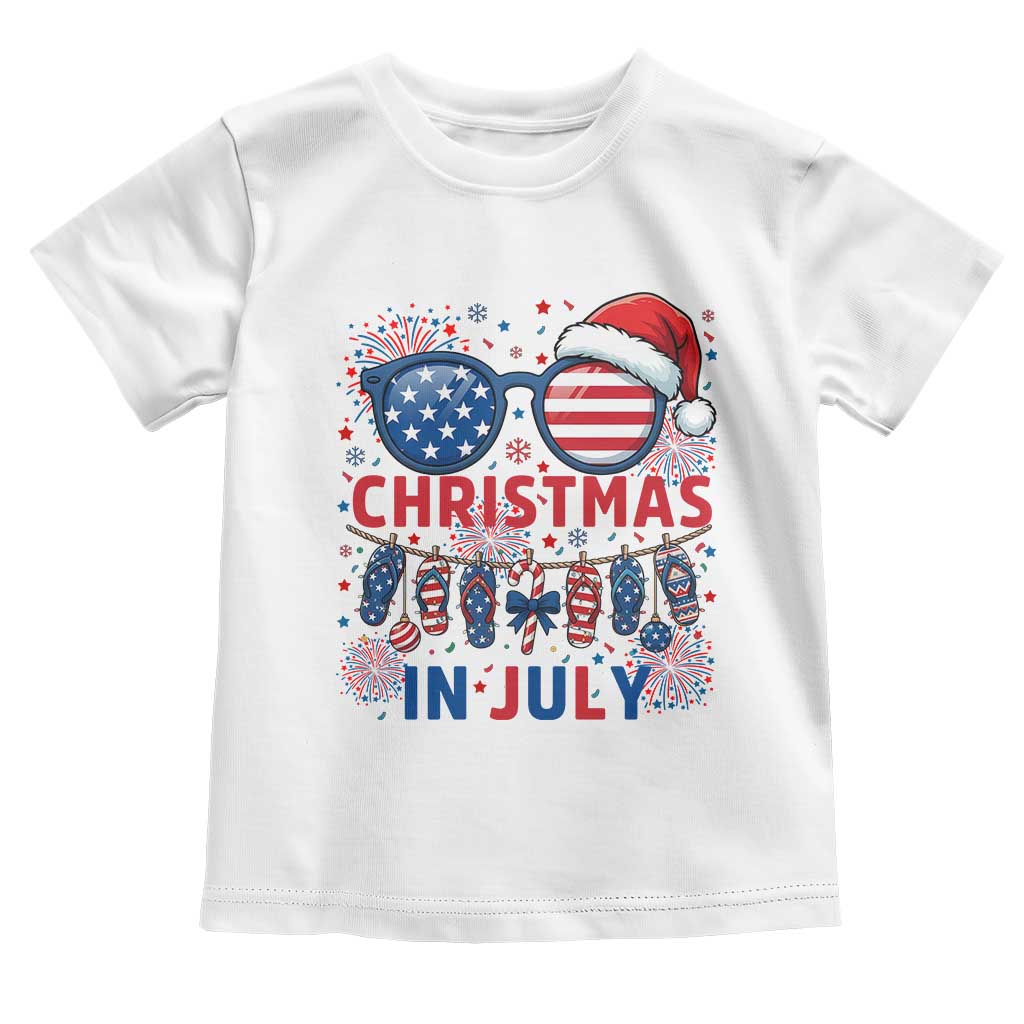 Patriotic USA Sunglasses Christmas In July Graphic Toddler T Shirt