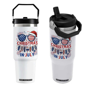 Patriotic USA Sunglasses Christmas In July Graphic Flip Straw Tumbler TS12 One Size: 30 oz White Print Your Wear