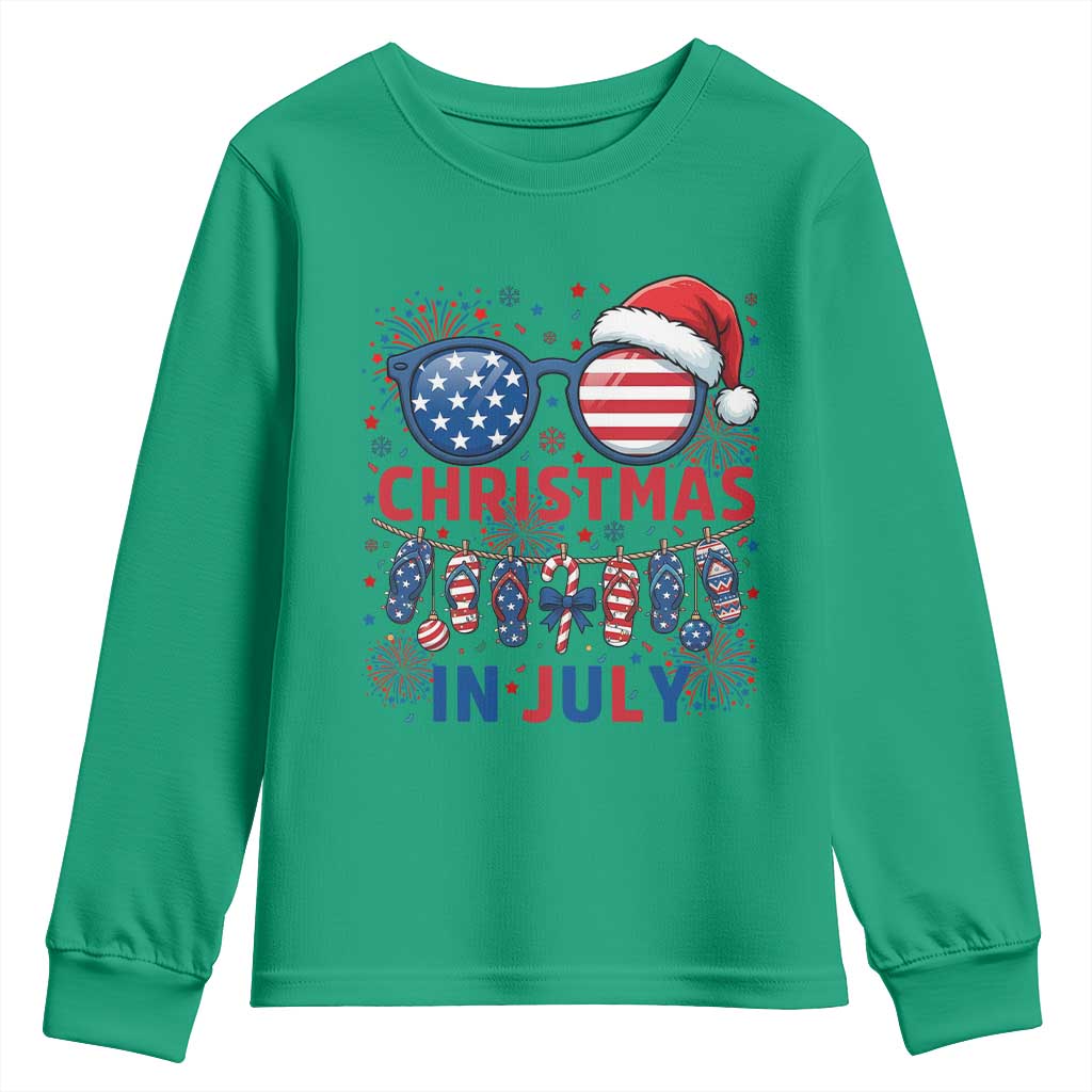 Patriotic USA Sunglasses Christmas In July Graphic Youth Sweatshirt TS12 Irish Green Print Your Wear