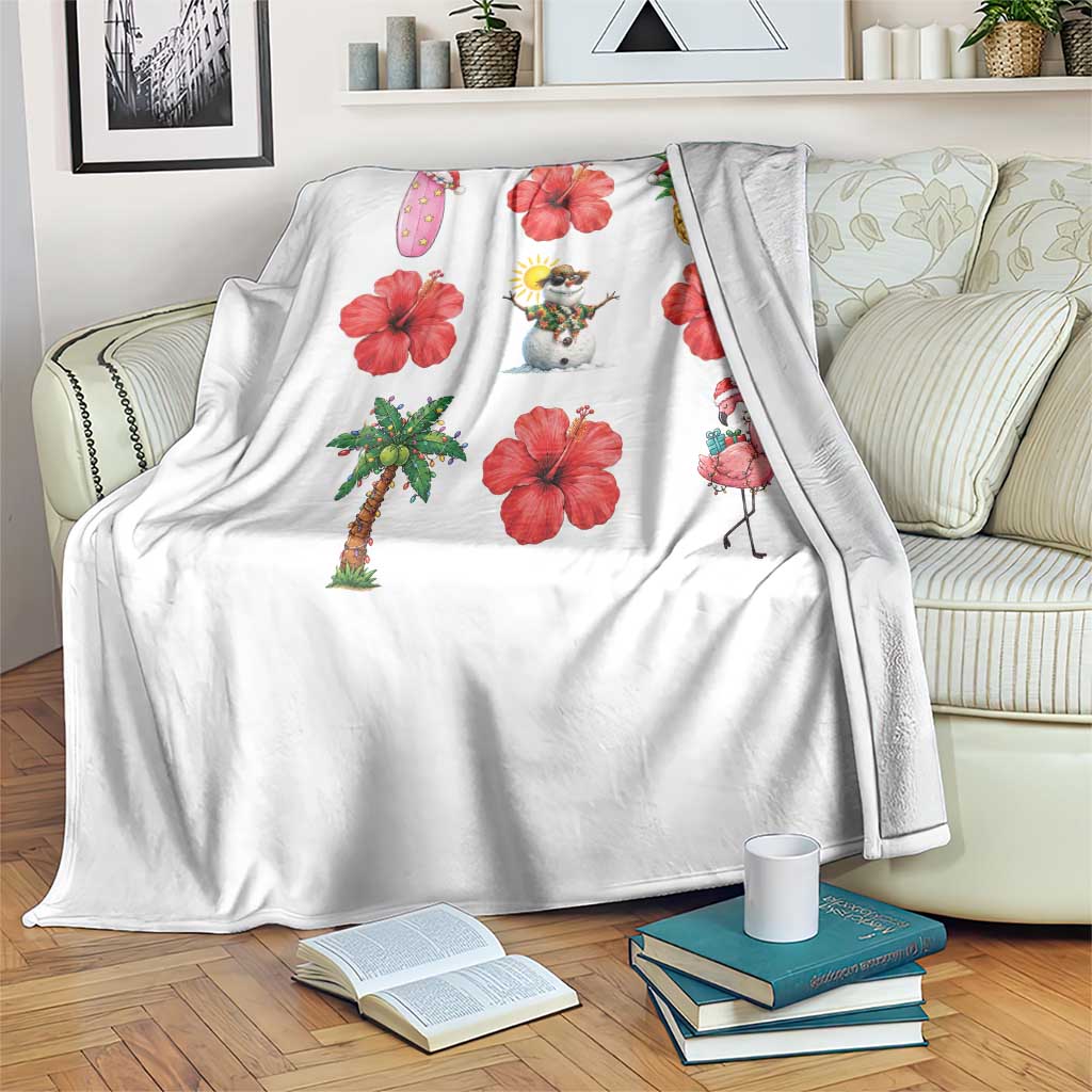 Christmas In July Throw Blanket Tropical Summer Beach Party Graphic TS12 Print Your Wear
