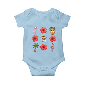 Christmas In July Baby Onesie Tropical Summer Beach Party Graphic TS12 Light Blue Print Your Wear
