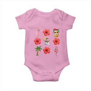 Christmas In July Baby Onesie Tropical Summer Beach Party Graphic TS12 Light Pink Print Your Wear
