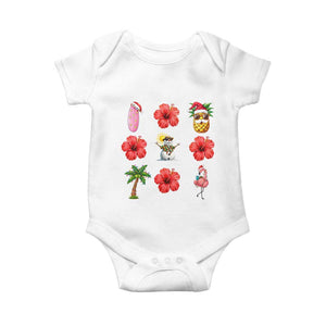 Christmas In July Baby Onesie Tropical Summer Beach Party Graphic TS12 White Print Your Wear