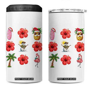Christmas In July 4 in 1 Can Cooler Tumbler Tropical Summer Beach Party Graphic TS12 One Size: 16 oz White Print Your Wear