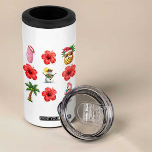 Christmas In July 4 in 1 Can Cooler Tumbler Tropical Summer Beach Party Graphic TS12 Print Your Wear