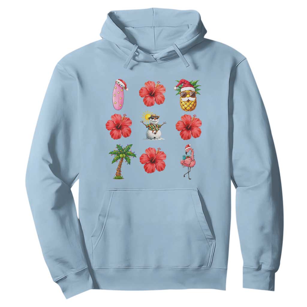 Christmas In July Hoodie Tropical Summer Beach Party Graphic TS12 Light Blue Print Your Wear
