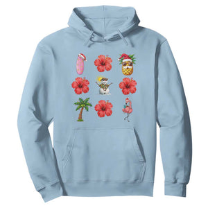 Christmas In July Hoodie Tropical Summer Beach Party Graphic TS12 Light Blue Print Your Wear
