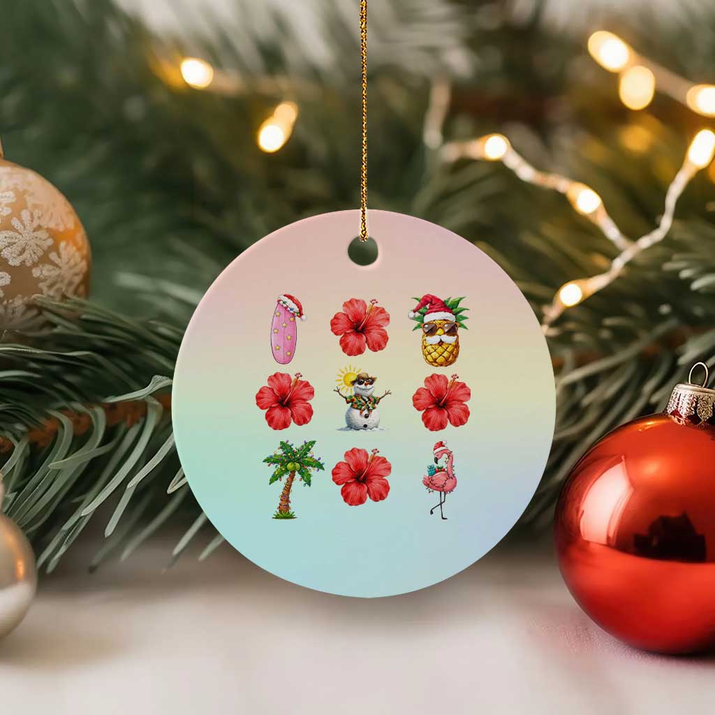Christmas In July Ceramic Ornament Tropical Summer Beach Party Graphic TS12 1pc Pastel Print Your Wear