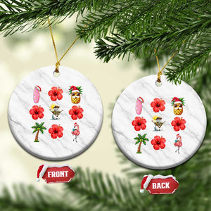 Christmas In July Ceramic Ornament Tropical Summer Beach Party Graphic TS12 1pc White Marble Print Your Wear