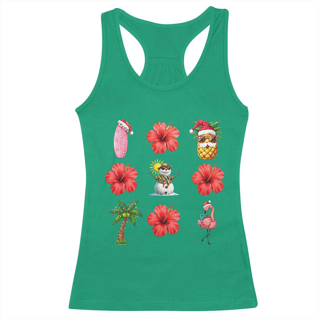 Christmas In July Racerback Tank Top Tropical Summer Beach Party Graphic TS12 Irish Green Print Your Wear