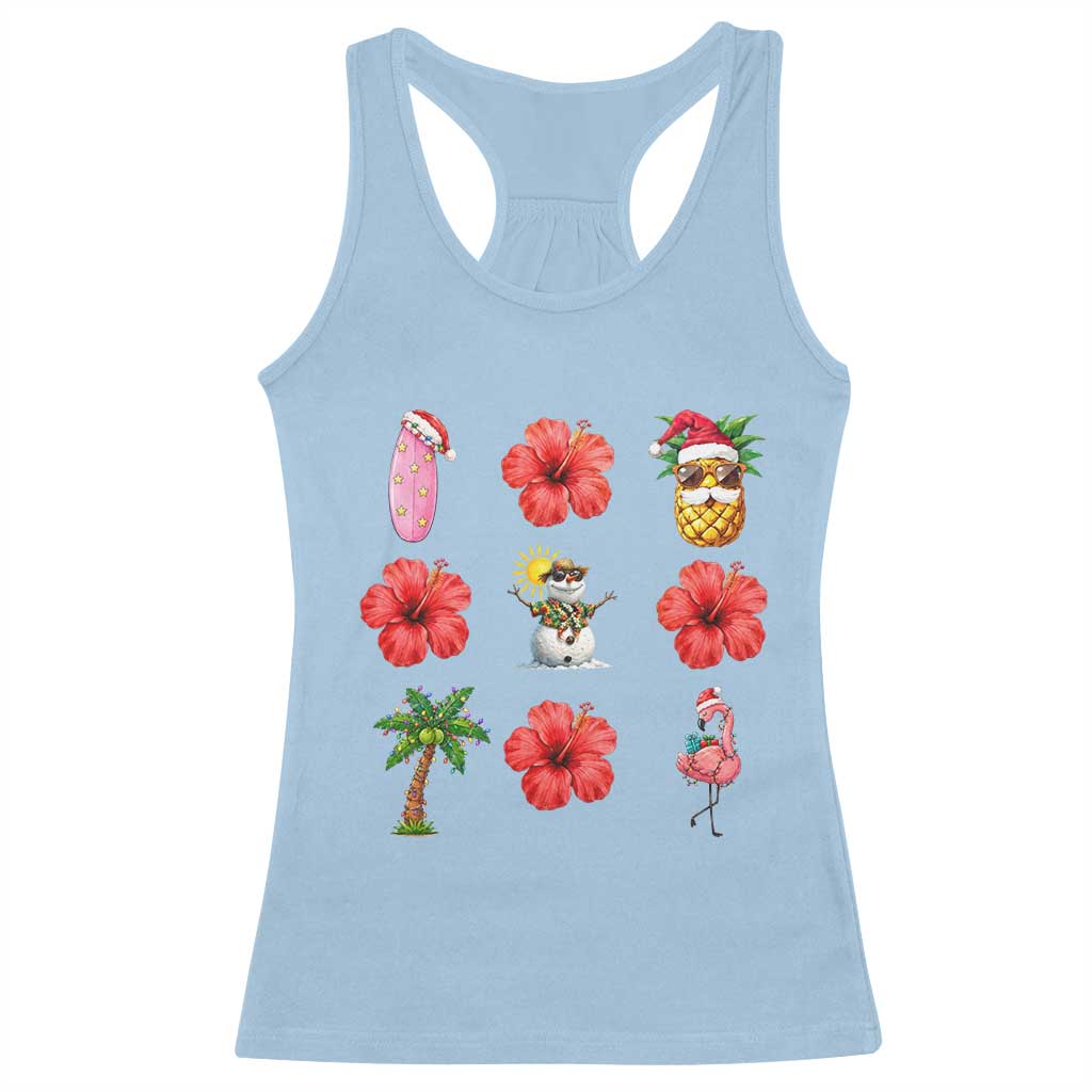 Christmas In July Racerback Tank Top Tropical Summer Beach Party Graphic TS12 Light Blue Print Your Wear