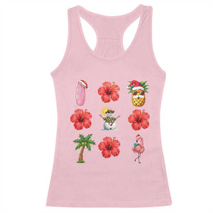 Christmas In July Racerback Tank Top Tropical Summer Beach Party Graphic TS12 Light Pink Print Your Wear