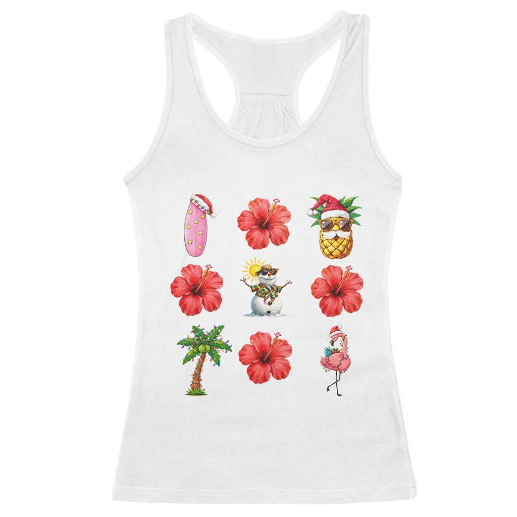Christmas In July Racerback Tank Top Tropical Summer Beach Party Graphic TS12 White Print Your Wear