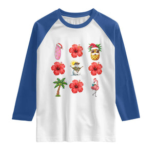 Christmas In July Raglan Shirt Tropical Summer Beach Party Graphic TS12 White Royal Print Your Wear