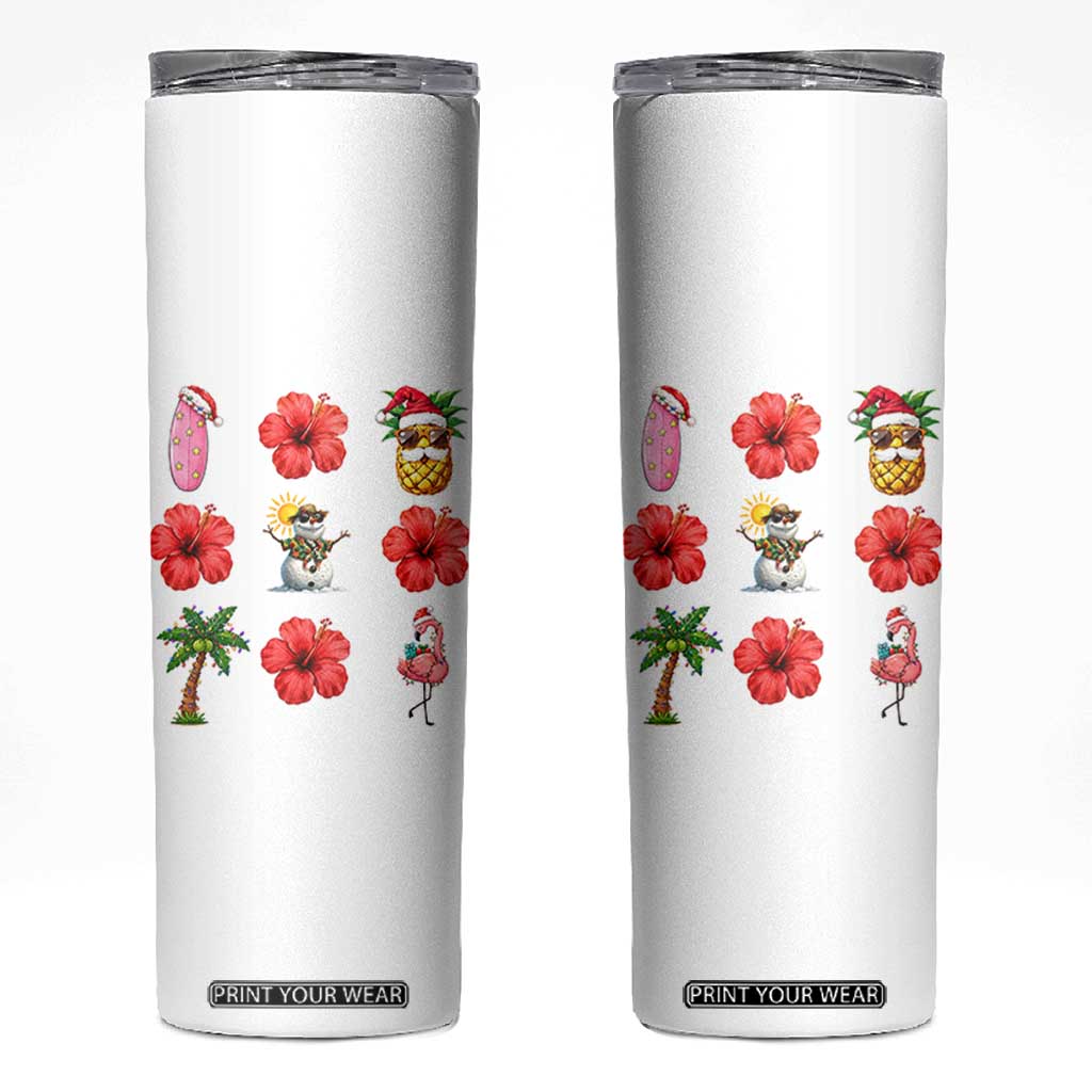 Christmas In July Skinny Tumbler Tropical Summer Beach Party Graphic TS12 White Print Your Wear