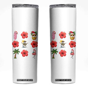 Christmas In July Skinny Tumbler Tropical Summer Beach Party Graphic TS12 White Print Your Wear