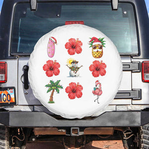 Christmas In July Spare Tire Cover Tropical Summer Beach Party Graphic TS12 No hole White Print Your Wear