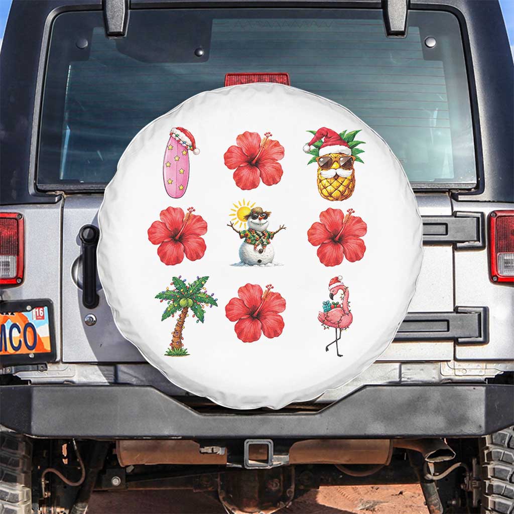 Christmas In July Spare Tire Cover Tropical Summer Beach Party Graphic TS12 No hole White Print Your Wear