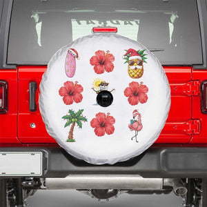 Christmas In July Spare Tire Cover Tropical Summer Beach Party Graphic TS12 White Print Your Wear