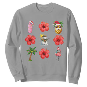 Christmas In July Sweatshirt Tropical Summer Beach Party Graphic TS12 Sport Gray Print Your Wear