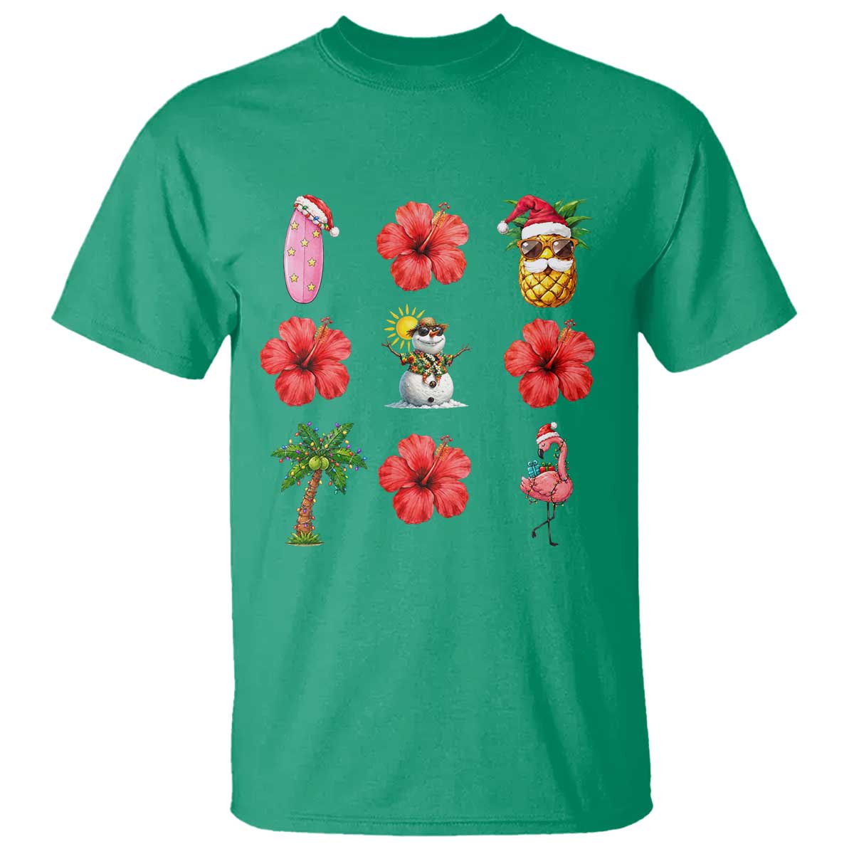 Christmas In July T Shirt Tropical Summer Beach Party Graphic TS12 Irish Green Print Your Wear