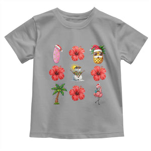 Christmas In July Toddler T Shirt Tropical Summer Beach Party Graphic TS12 Sport Gray Print Your Wear