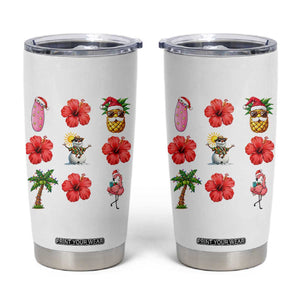 Christmas In July Tumbler Cup Tropical Summer Beach Party Graphic TS12 White Print Your Wear