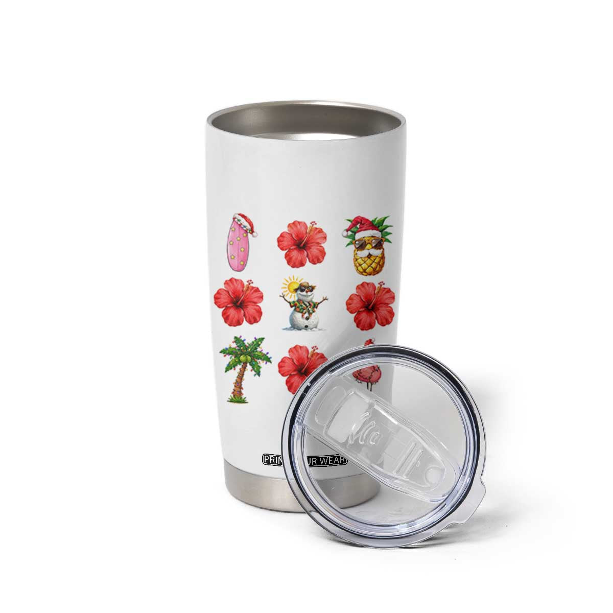 Christmas In July Tumbler Cup Tropical Summer Beach Party Graphic TS12 Print Your Wear