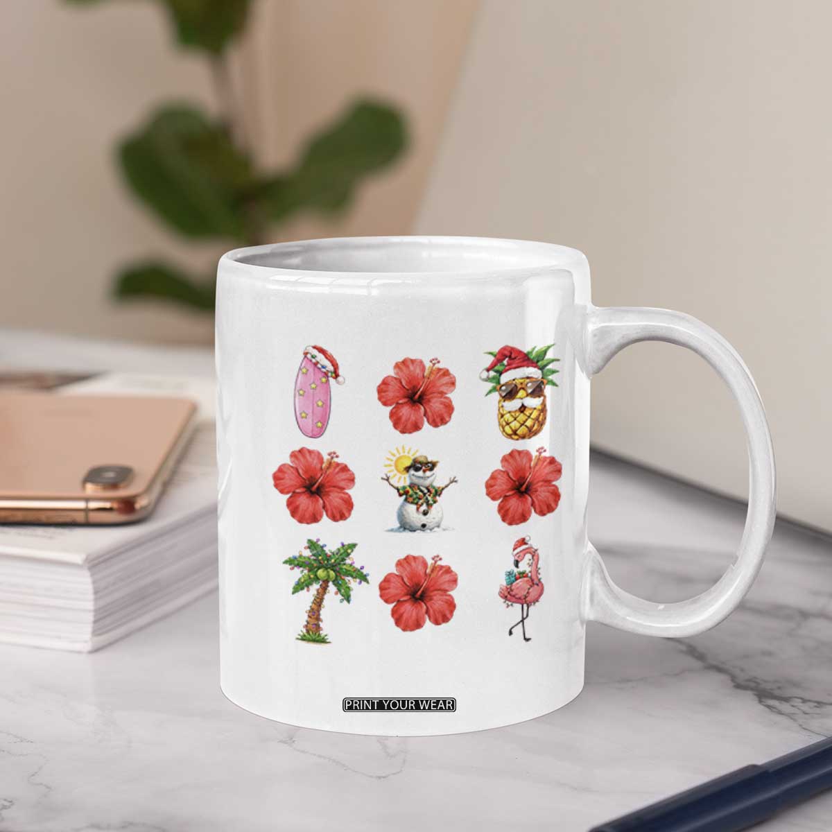 Christmas In July Coffee Mug Tropical Summer Beach Party Graphic TS12 Print Your Wear