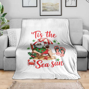 Funny Santa Christmas In July Graphic Throw Blanket Tis The Sea Sun TS12 Print Your Wear