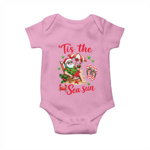Funny Santa Christmas In July Graphic Baby Onesie Tis The Sea Sun TS12 Light Pink Print Your Wear