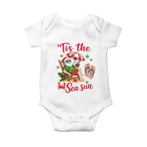 Funny Santa Christmas In July Graphic Baby Onesie Tis The Sea Sun TS12 White Print Your Wear