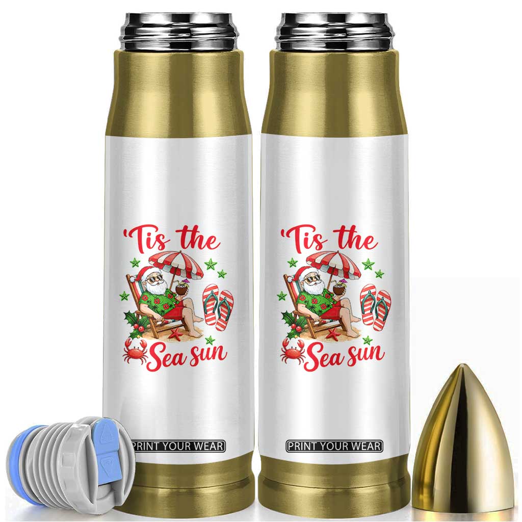 Funny Santa Christmas In July Graphic Bullet Tumbler Tis The Sea Sun TS12 White Print Your Wear