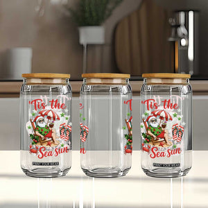 Funny Santa Christmas In July Graphic Glass Can Tis The Sea Sun TS12 Print Your Wear