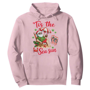 Funny Santa Christmas In July Graphic Hoodie Tis The Sea Sun TS12 Light Pink Print Your Wear