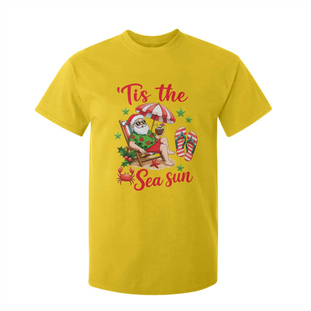 Funny Santa Christmas In July Graphic T Shirt For Kid Tis The Sea Sun TS12 Daisy Print Your Wear