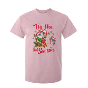 Funny Santa Christmas In July Graphic T Shirt For Kid Tis The Sea Sun TS12 Light Pink Print Your Wear