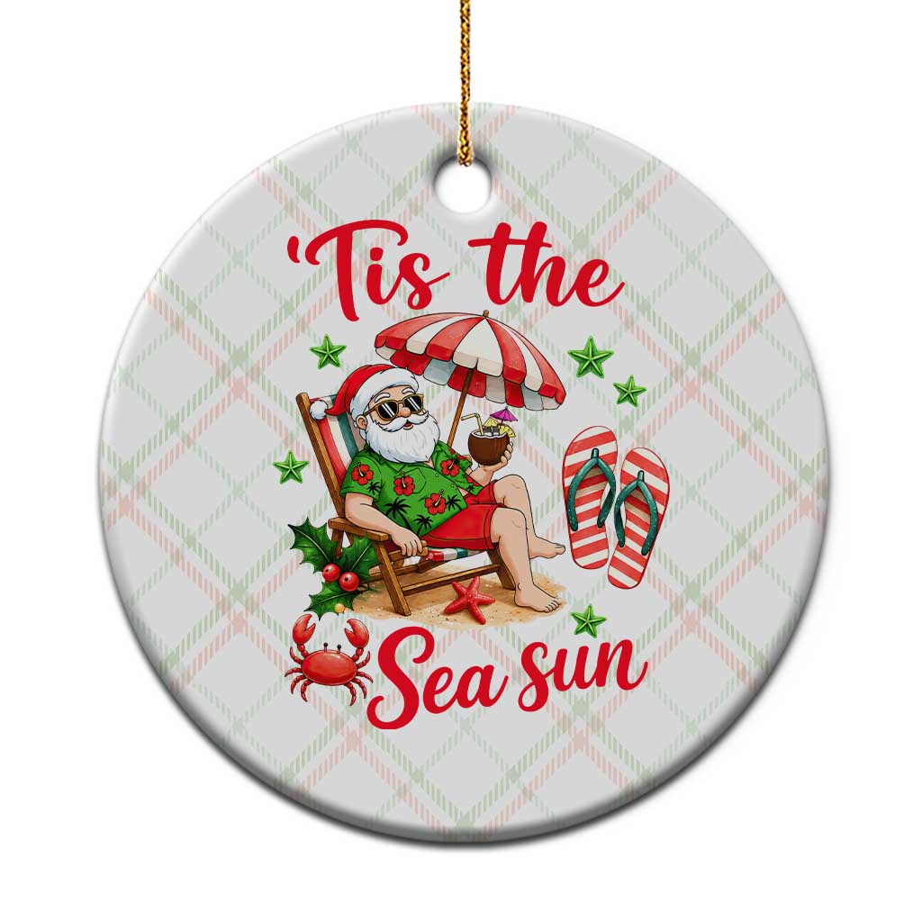 Funny Santa Christmas In July Graphic Ceramic Ornament Tis The Sea Sun TS12 1pc Christmas Plaid Print Your Wear
